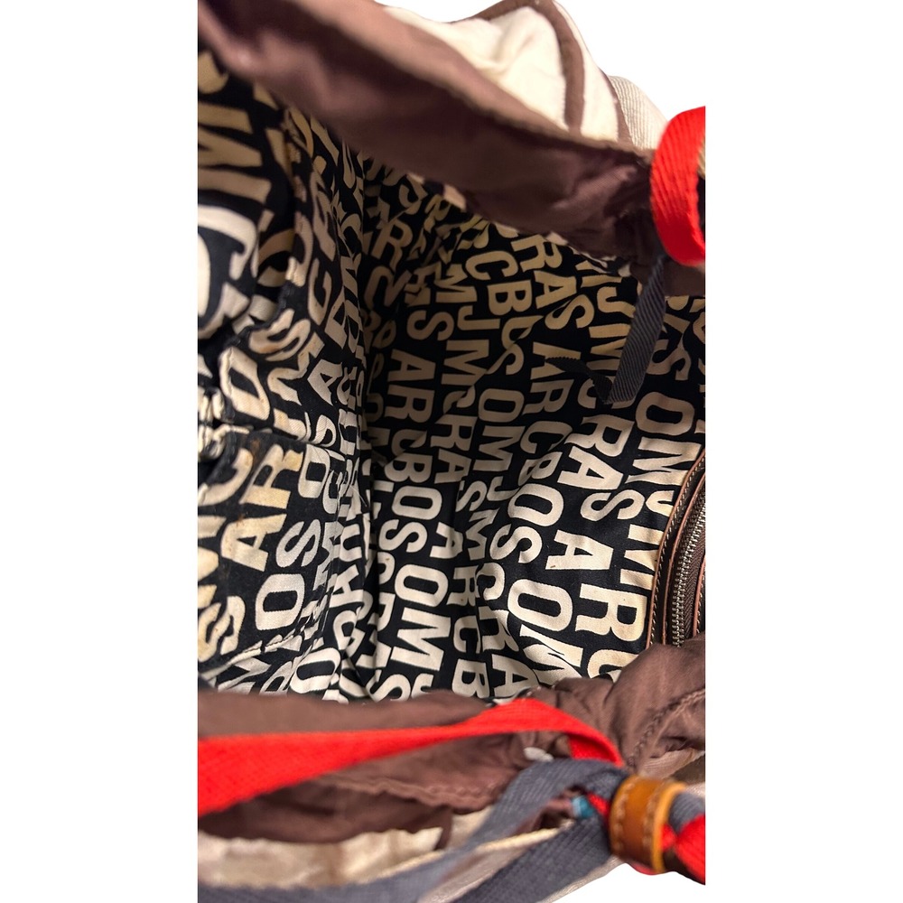 FLAWED MARC BY MARC JACOBS Pirate Girl Graphic Canvas Hobo Bag Tote Braided - Picture 5 of 7